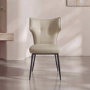 Ezra Sculpted High-Back Faux Leather Dining Chair