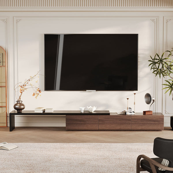 Extendable TV Stand with Storage Drawers Modern TV Console