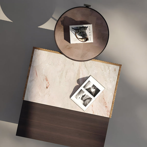 Nexo Walnut-Finish Nesting Coffee Table Set