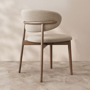2PCS Dining Chair Modern Ash Wood Frame Curved Backrest