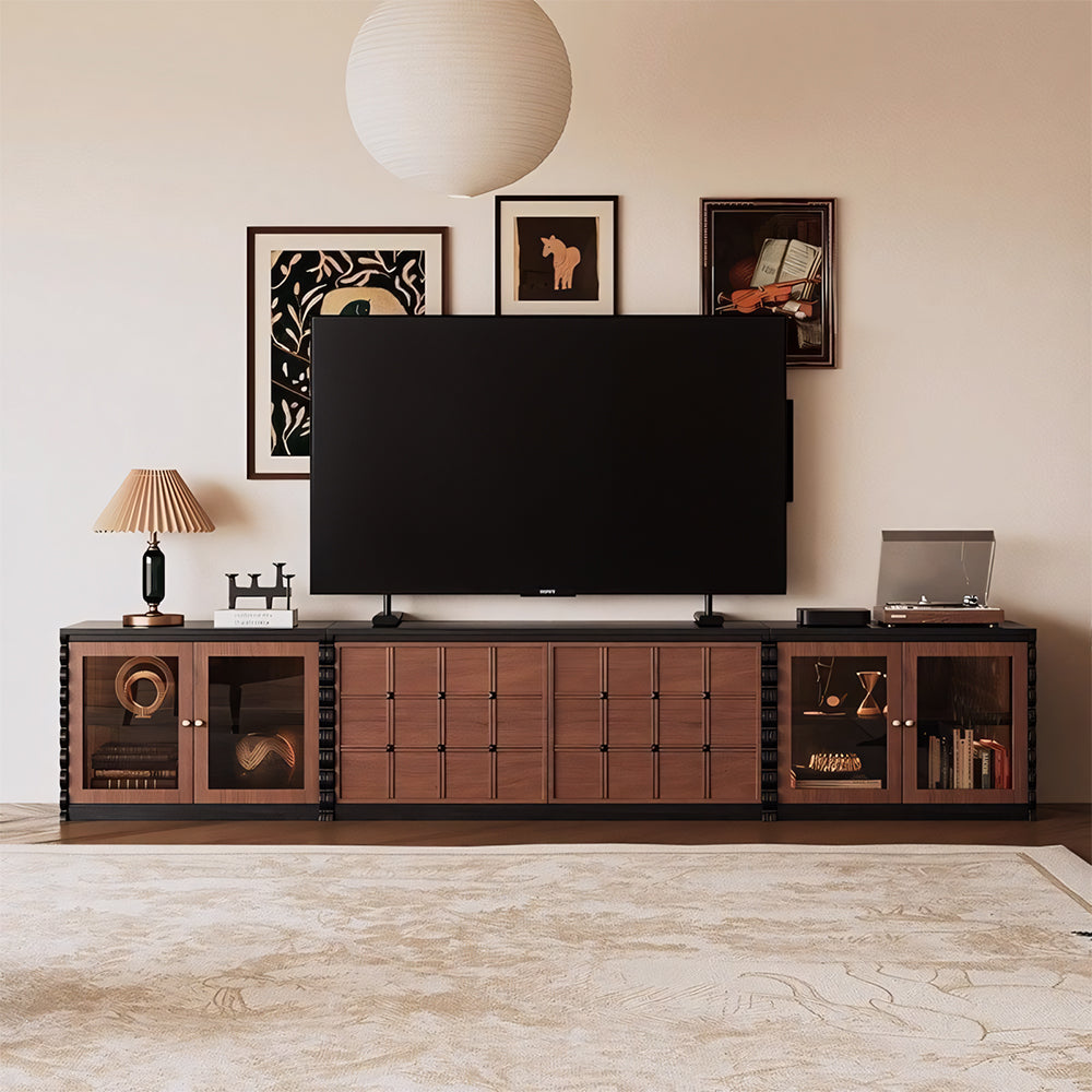 Modular Wooden TV Stand Set Optional Combination Media Console with Storage Cabinets