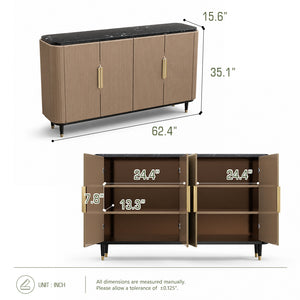 Celeste 59" Curved Ceramic-Top Sideboard