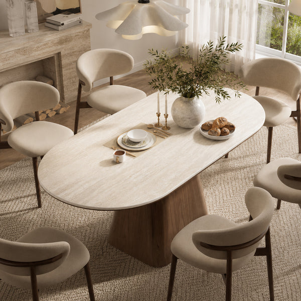 Vela 62.9" Oval Sintered Stone Dining Table