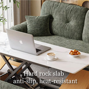 Modern Smart Sofa Bed with Built-in Electric Lift Coffee Table and Storage