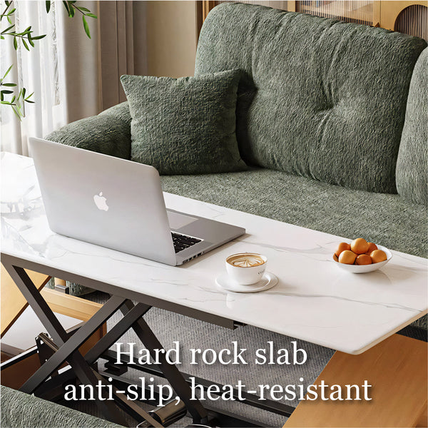 Modern Smart Sofa Bed with Built-in Electric Lift Coffee Table and Storage
