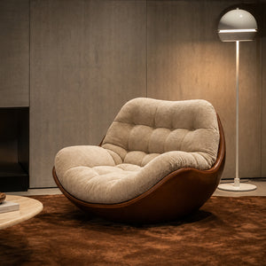 Cove Curved Lounge Chair with Plush Chenille Cushion