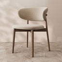 2PCS Dining Chair Modern Ash Wood Frame Curved Backrest