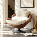 Modern Oversized Swivel Lounge Chair with Plush Cushion and Wraparound Backrest